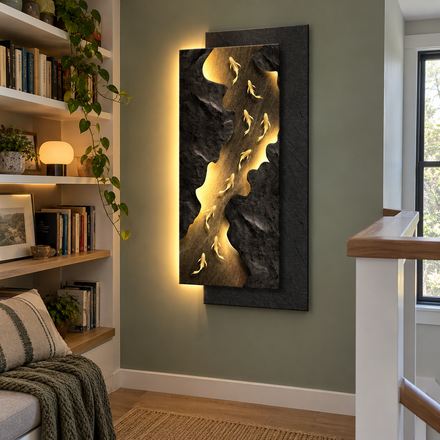 Fortune Fish Illuminated Wall Art Light