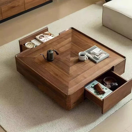 Hidden Drawers Elegant Italian Style Coffee Table