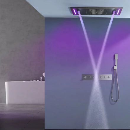 Luxury Rainfall LED Color-Changing Shower Set