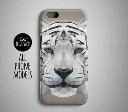Geometric White Tiger iPhone 8 Plus Case iPhone 8