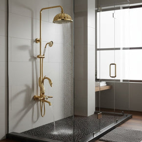 Gold Swan Design Rainfall Shower System