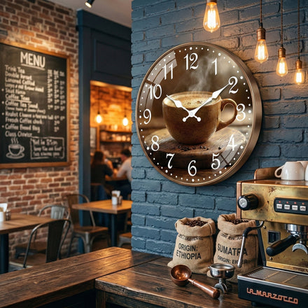 Cafe Inspired Coffee Wall Clock