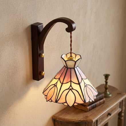 Floral Stained Glass Wall Lamp