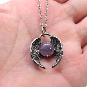 Creative Eagle Wings Feather Glowing Ball Necklace