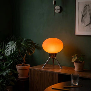 Cherry Dome Glass Mushroom Table Lamp