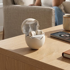 Soft Boiled Egg-Shaped Wireless Bluetooth Earbuds
