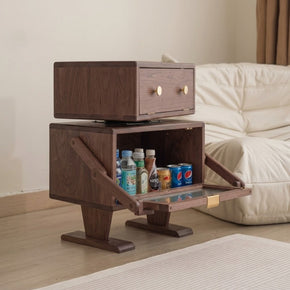 Nordic Walnut Robot Bedside Cabinet