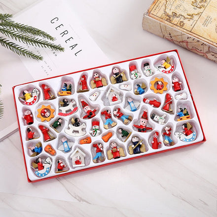48pcs Santa's Runners Wooden Decoration Set