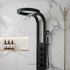 High-flow Thermostatic Digital LED Rainfall Shower Set