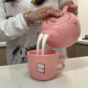 Cartoon Piggy Ceramic Tea & Coffee Set