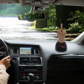Car Dashboard Middle Finger Solar Power Decor