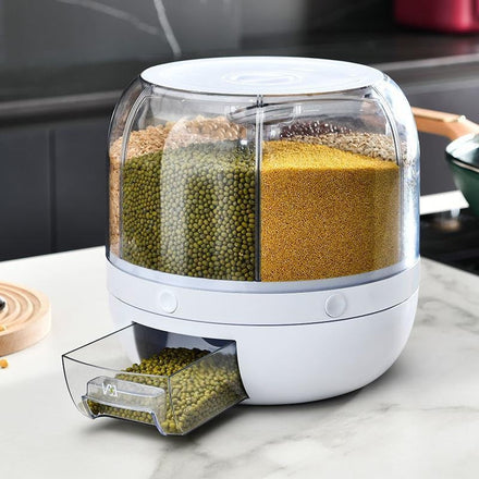 Rotating Grain Organizing Food Dispenser