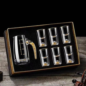 Sparkling Golden Handcrafted Drink Glassses Set
