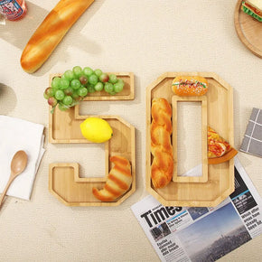 Wooden Numbers Serving Tray