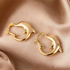 Dolphin Hoop Ocean Inspired Earrings