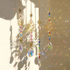 Lotus Crystal Sun Catcher Rainbow Prism