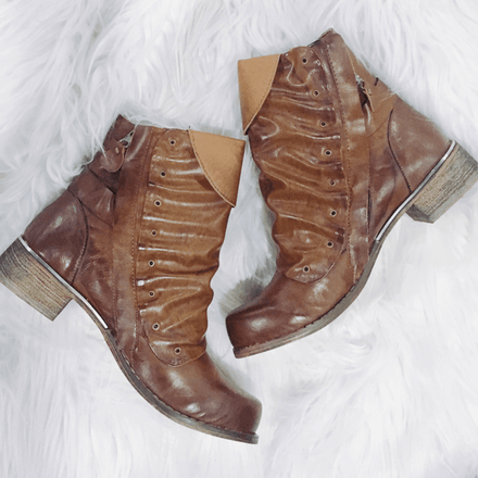 Leather Flat Ankle Winter Boots