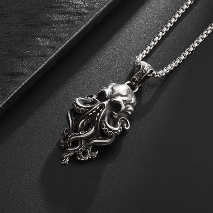 Gothic Skull Octopus Tentacle Necklace