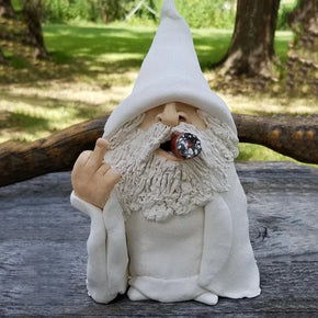 Angry Middle Finger Garden Gnome Decor