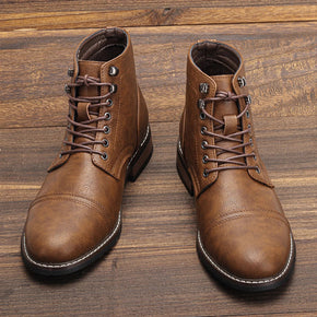 Timeless Vintage Leather Lace-Up Everyday Casual Boots