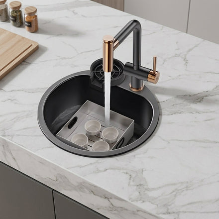 Orbico Deep-Basin Round Stainless Steel Kitchen Sink