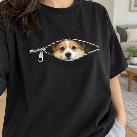Hidden Puppy Zipper Sweatshirt