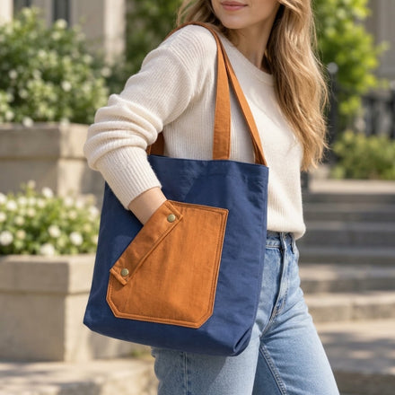 Pocket Plus Canvas Tote Shoulder Bag