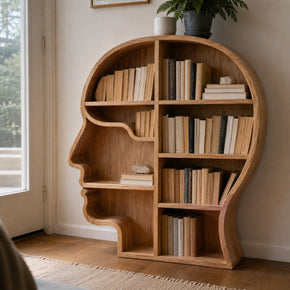 Mindshelf Face Silhouette Decorative Wooden Bookcase Shelf