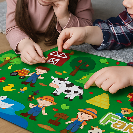 Interactive Early Learning Farm Animals Felt Story Board Set