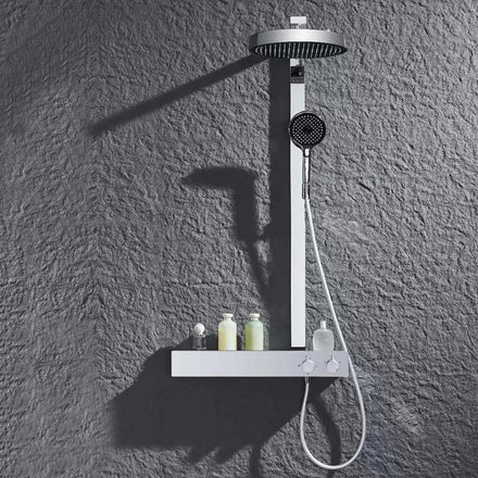 Chrome Rain Thermostatic Shower Set