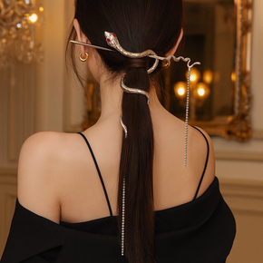 Snake Wrap Long Tassel Chain Hair Pin Clip