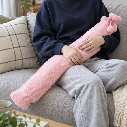Long Winter Hot Water Bottle Plush Bed Warmer