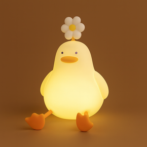 Cute Flower Duck Phone Holder Night Lamp