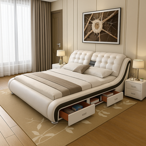 Ultimate Comfort Leather Smart Massager Bed