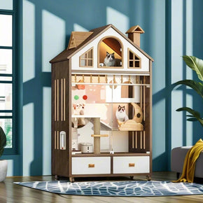 Wooden Luxury Indoor Large Cozy Cat House