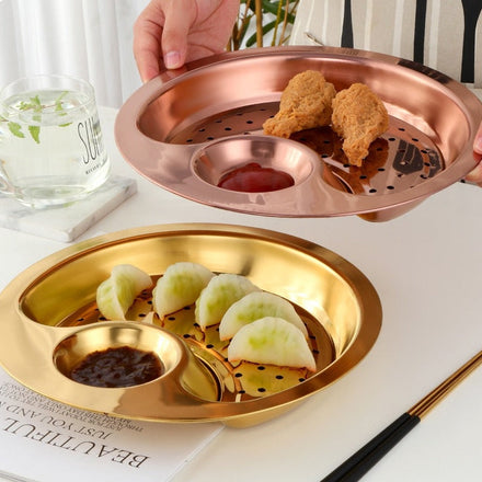 Creative Stainless Steel Double Breakfast Tray