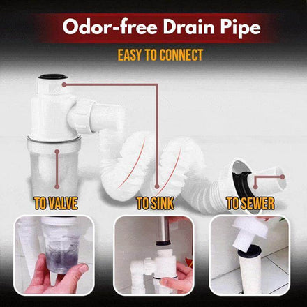 Odor-free Bathroom Kitchen Expandable Filter Pipe