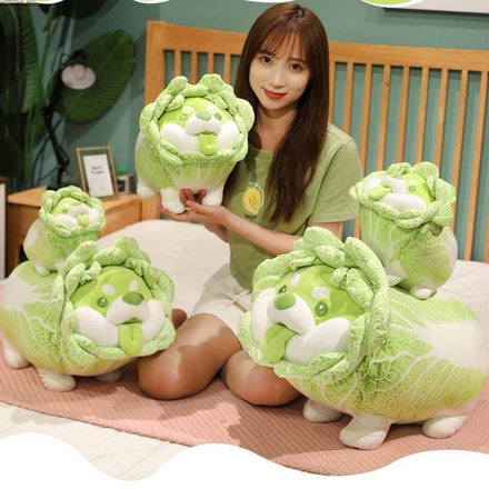 Cute Vegetable Cabbage Stuffed Dog  Pillow