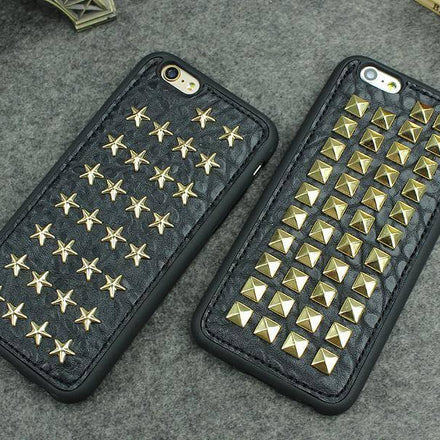 3D Cool Studs Rivet Punk Skull Design Silicone Case For iPhone Models