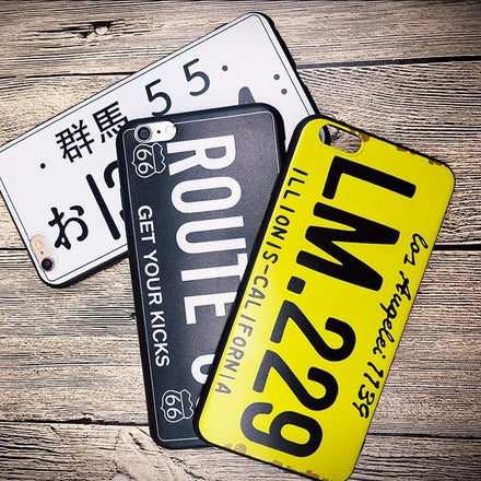 Fashion License Plate Pattern Phone case For Iphone Models