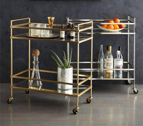 Designer Style Stainless Steel Gold Silver Dinner Side  Table Organizer