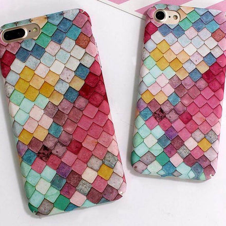 Colorful Fish Scales Case For iPhone Models