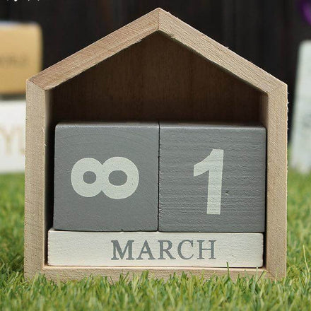 Wood Block Calendar Home Decoration