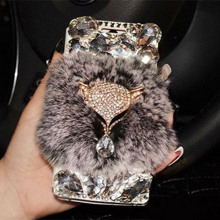 Rabbit Fur Leather Case For Iphone Models