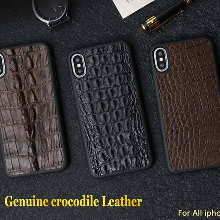 Real Handmade Crocodile Tail Back Abdomen Leather IPhone Case