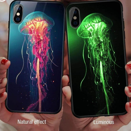 Iphone Luminous Cute Luxury Anti Scratch Glass Case