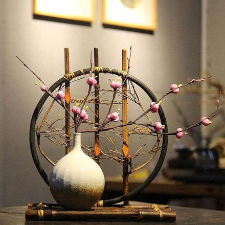 Handmade Bamboo Ceramic Flower Vase