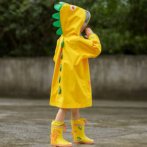 Happy Dinosaur Outdoor Hooded Kids Raincoat