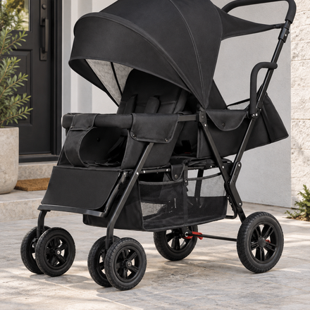 Tandem Trail Double Stroller with Removable Rear Seat