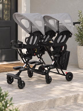 Trio Trek Folding Triple Baby Stroller
